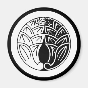 Yin und Yang umarmen japanische Ingwer im Kreis Magnet