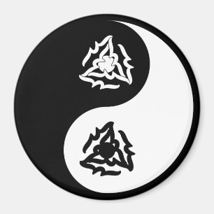 Yin und Yang Zeichen in Schwarz und Weiß Magnet