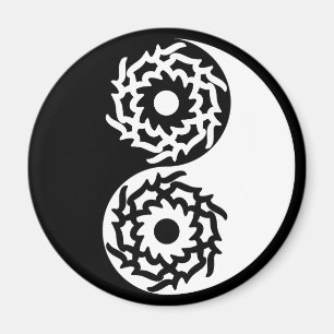 Yin und Yang Zeichen in Schwarz und Weiß Magnet