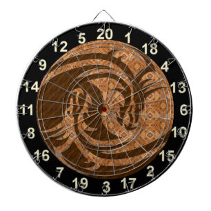 Yin und Yangs hölzerne Dartscheibe mit Zahlen