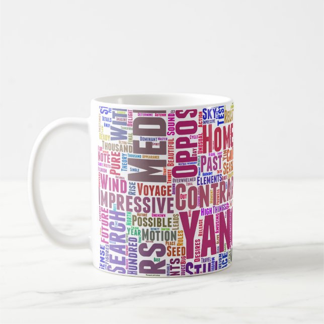 Yin Yan Nuage de Mots Text Interconnection Kaffeetasse (Links)
