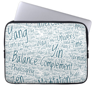 Yin Yan Nuage de Mots Text Interconnection Laptopschutzhülle