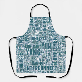 Yin Yan Wortwolke Text Muster Interkonnektion Schürze