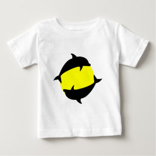Yin Yand niedliche Delfine auf der Sonne Baby T-shirt