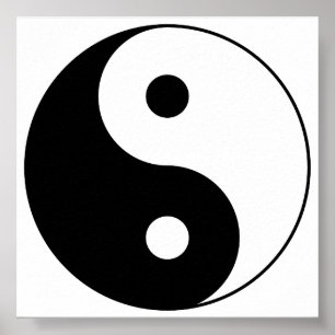 Yin_Yang2 Black and White Poster
