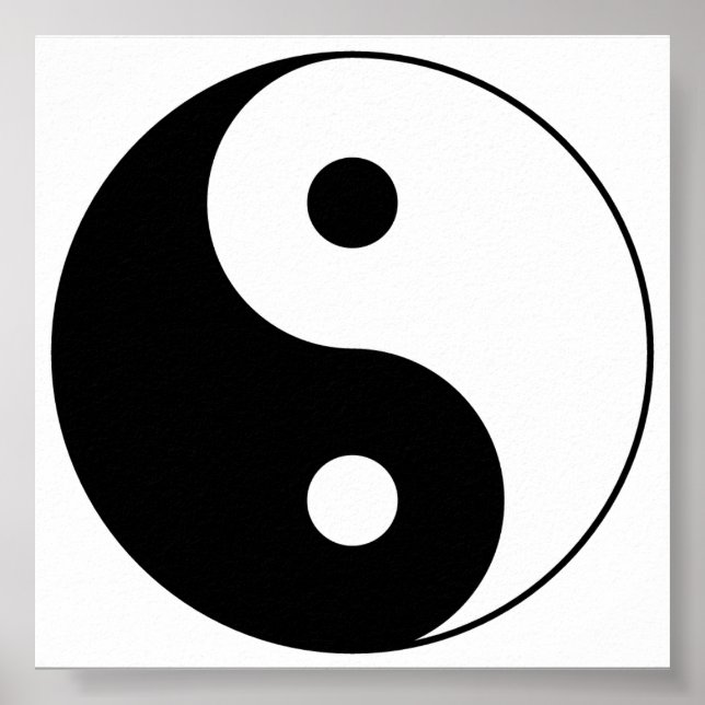 Yin_Yang2 Schwarz und Weiß Poster (Vorne)