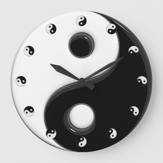 Yin Yang #1B Große Wanduhr (Vorderseite)