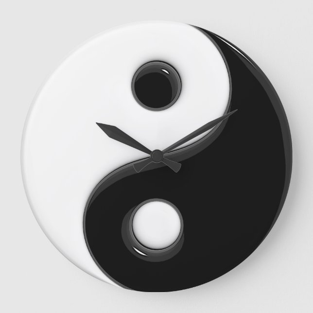 Yin Yang #1D Große Wanduhr (Vorderseite)