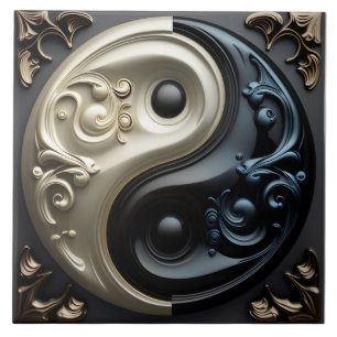 Yin Yang 3D Effect Keramik Tile Fliese
