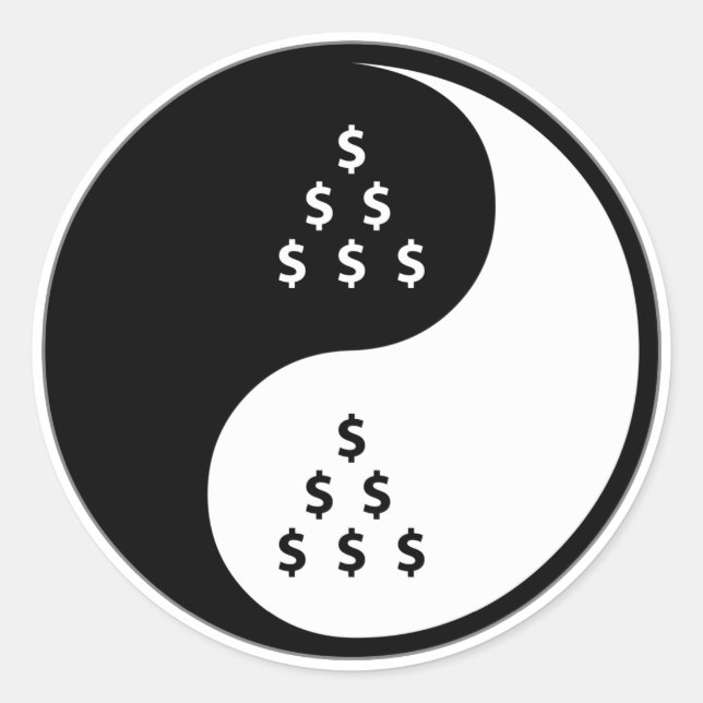 Yin Yang Accounting Runder Aufkleber (Vorderseite)