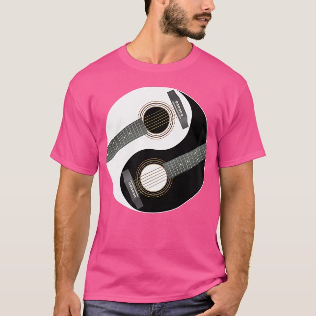 Yin Yang Acoustic Gitarrist Musiker Gif T-Shirt (Vorderseite)