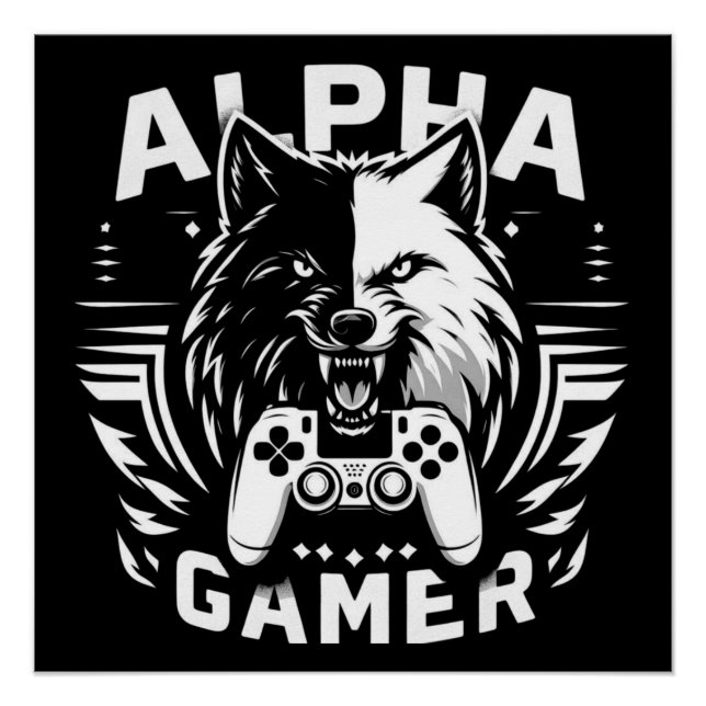 Yin Yang Alpha Gamer Wolf Poster (Vorderseite)