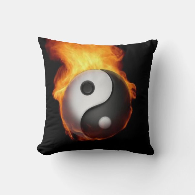 Yin Yang auf dem Feuerkissen Kissen (Vorderseite)