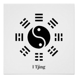 Yin Yang Ba Gua I Ching Symbol - Acht Trigramme Poster