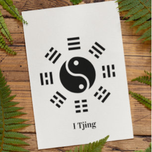 Yin Yang Ba Gua I Ching Symbol - Acht Trigramme Postkarte