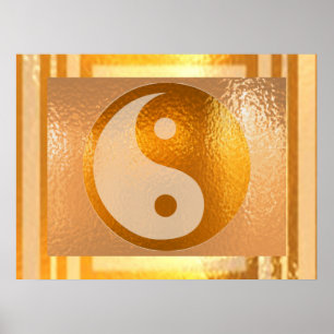 YIN YANG Balance: Breite goldene Grenze Poster