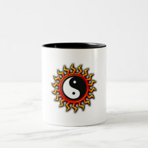Yin Yang Balanced Sun Zweifarbige Tasse