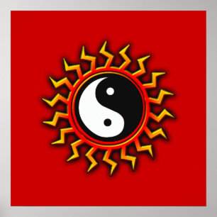 Yin Yang Balancing Sun Poster