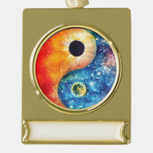 Yin-Yang Banner-Ornament Gold