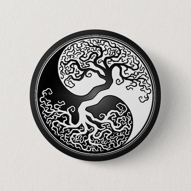 Yin Yang Baum Button (Vorderseite)