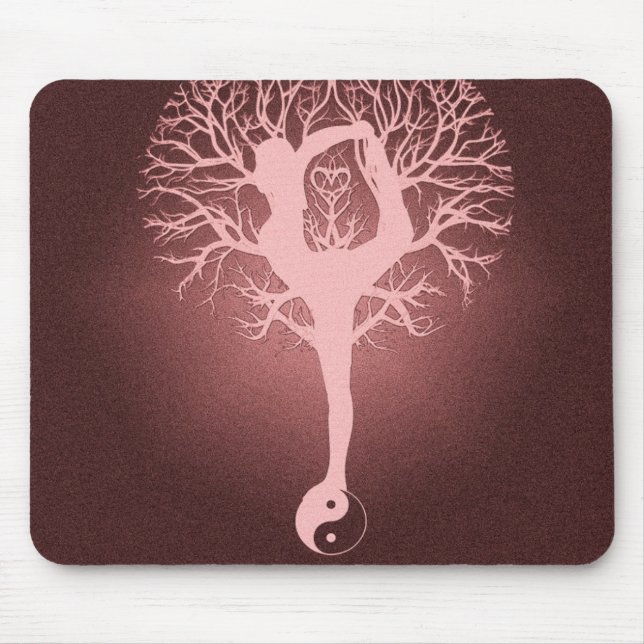Yin Yang, Baum des Lebens, Yoga, Harmonie Mousepad (Vorne)