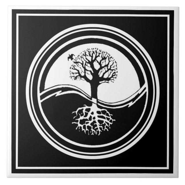 Yin Yang Baum-Fliese Fliese (Vorderseite)