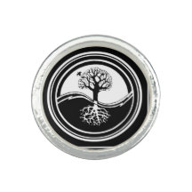Yin Yang Baum-Symbol-Schwarzweiss-Familie
