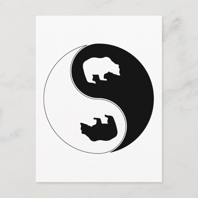 Yin Yang Bear Postkarte (Vorderseite)