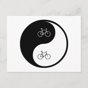 Yin Yang Bicycling Postkarte