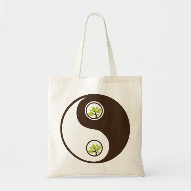 Yin Yang Bio Planeten-Leinwand-Taschen Tragetasche (Vorne)