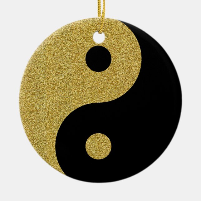 Yin Yang Black and Gold Ornament (Vorne)