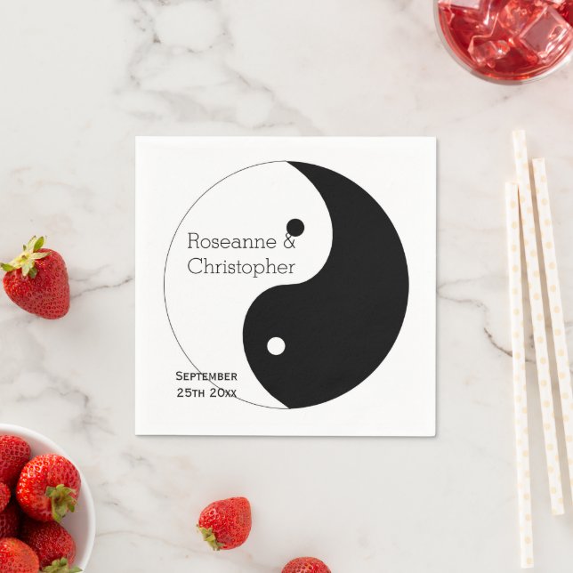 Yin Yang Black and White Design Wedding Serviette (Beispiel)