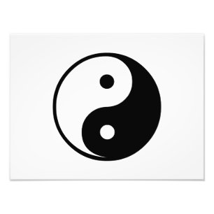 Yin Yang Black and White Illustration Template Fotodruck