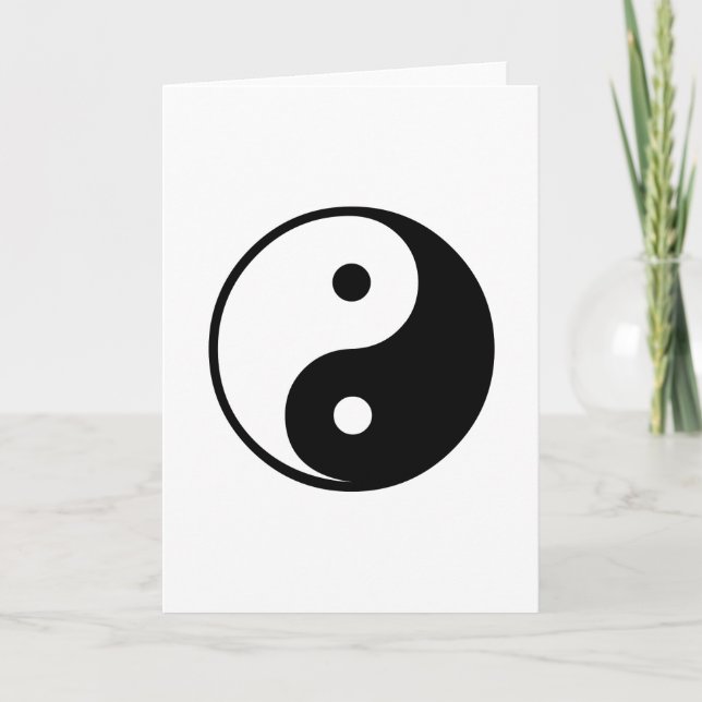 Yin Yang Black and White Illustration Template Karte (Vorderseite)