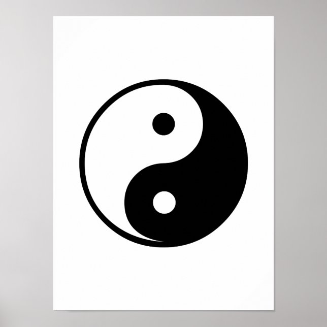 Yin Yang Black and White Illustration Template Poster (Vorne)