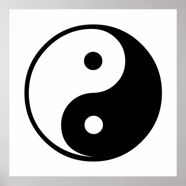 Yin Yang Black and White Illustration Template Poster (Vorne)