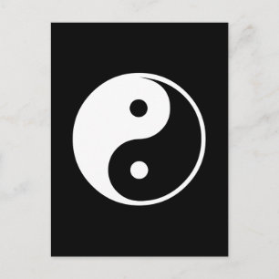 Yin Yang Black and White Illustration Template Postkarte