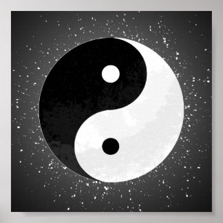 Yin Yang Black and White Poster
