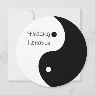 Yin Yang Black and White Wedding Einladung