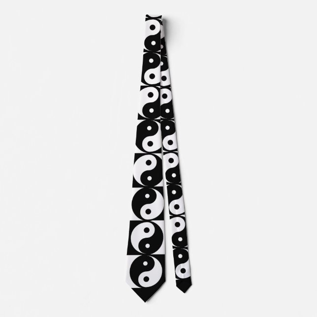 Yin Yang Black und White Novelty Neck Tie Krawatte (Vorderseite)