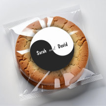 Yin Yang Black & White Bride & Groom Names Wedding