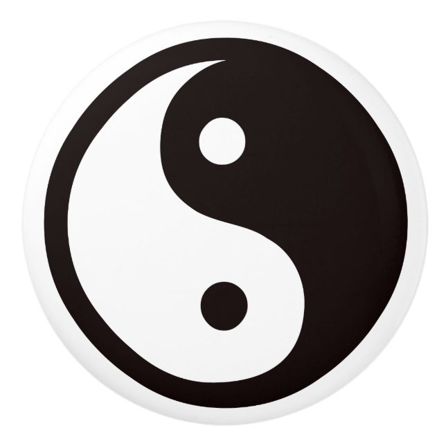 Yin-Yang Black/White Keramikknauf (Vorderseite)