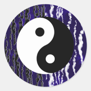 Yin Yang Blau Gelassenheit Zen Energie Chi Party Runder Aufkleber