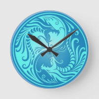 Yin-Yang blaue chinesische Drachen