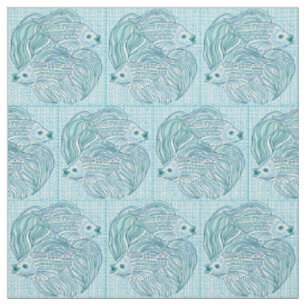 Yin Yang Blauer Koi-Fisch Stoff