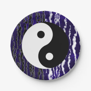 Yin Yang blaues Tranquilityzen-Energie-Party Pappteller