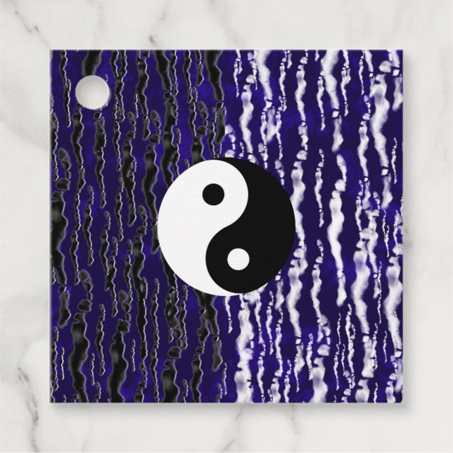 Yin Yang Blue Tranquility Zen Energy Chi Party Geschenkanhänger (Vorderseite)