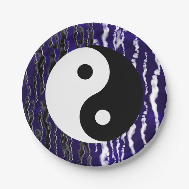 Yin Yang Blue Tranquility Zen Energy Party Pappteller