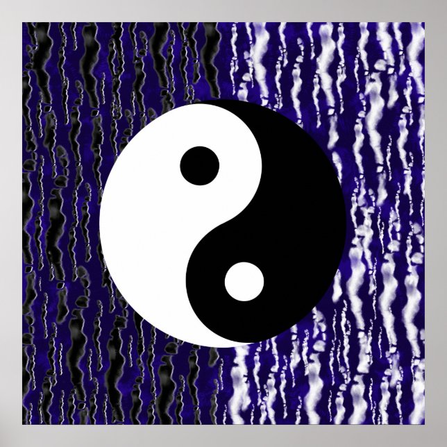 Yin Yang Blue Tranquility Zen Energy Poster (Vorne)