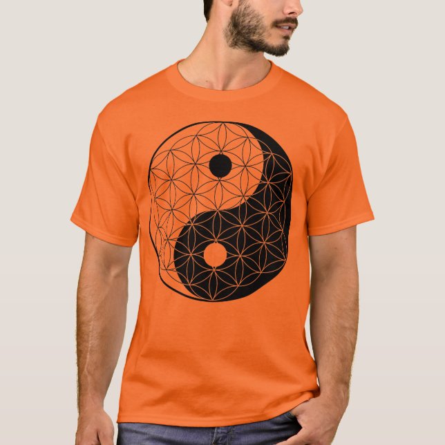 Yin Yang Blume des Lebens T-Shirt (Vorderseite)